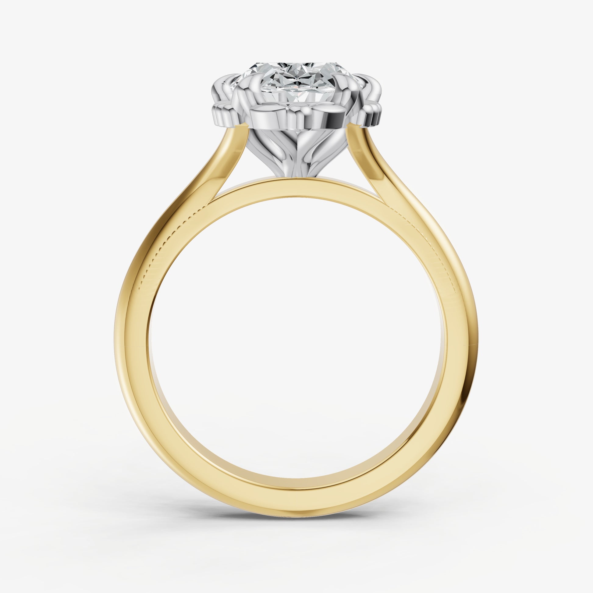 Oval Filigree Halo Engagement Ring