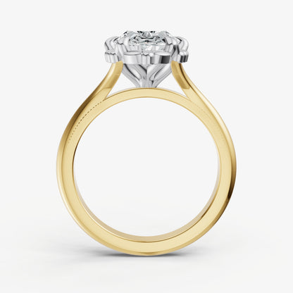 Oval Filigree Halo Engagement Ring