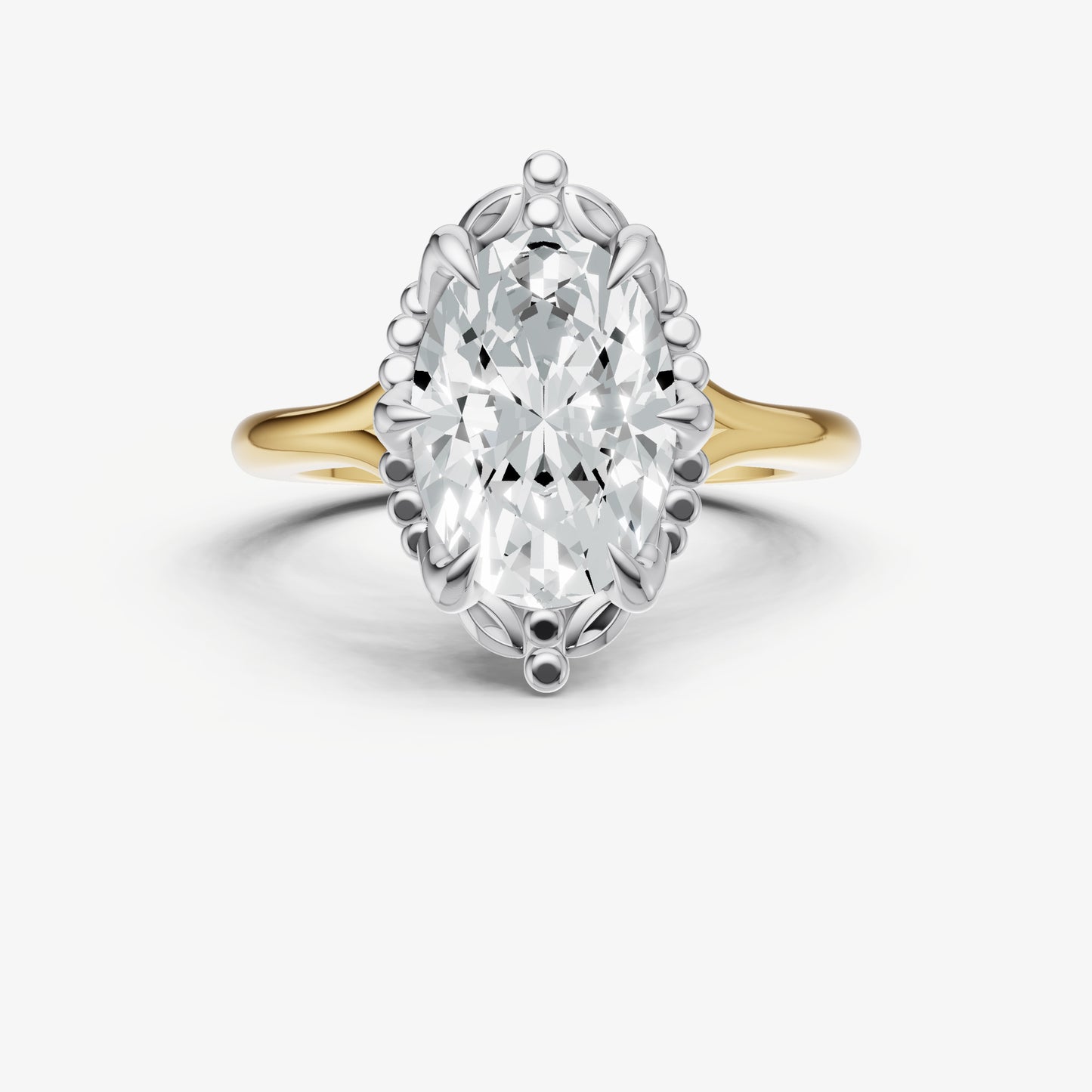 Oval Filigree Halo Engagement Ring