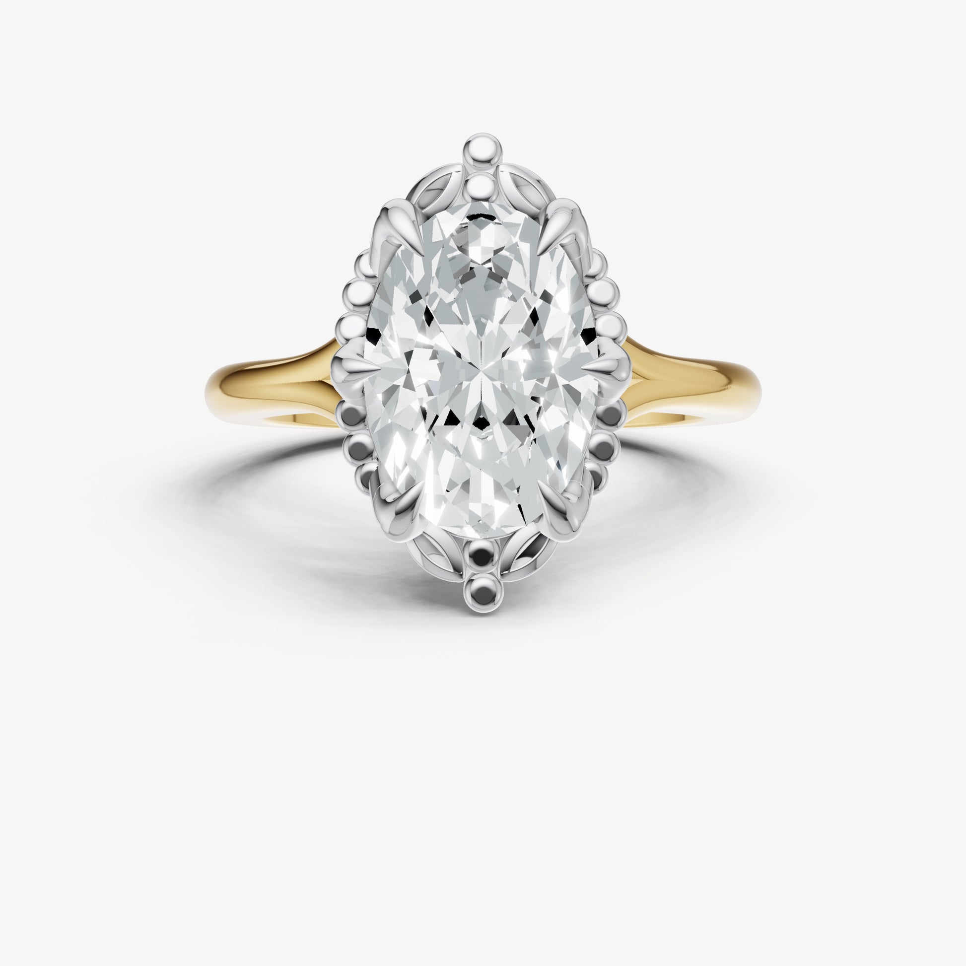 Oval Filigree Halo Engagement Ring