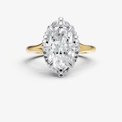 Oval Filigree Halo Engagement Ring