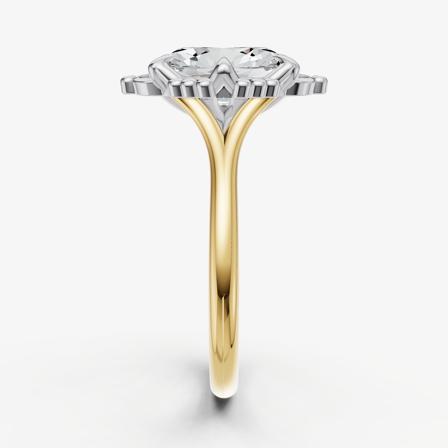 Oval Filigree Halo Engagement Ring