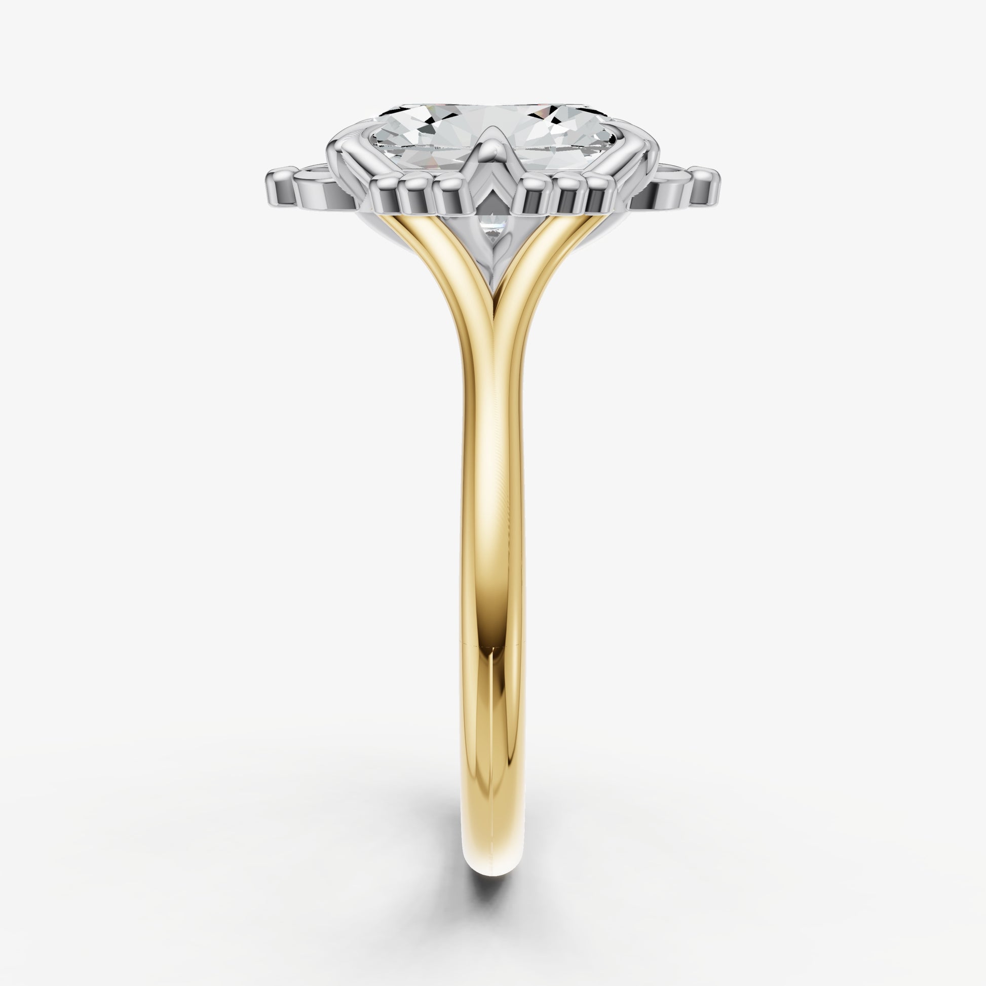Oval Filigree Halo Engagement Ring