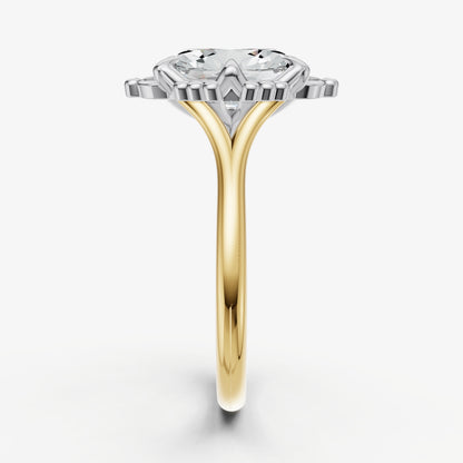 Oval Filigree Halo Engagement Ring