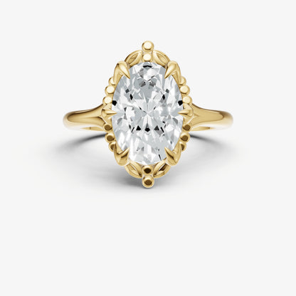 Oval Filigree Halo Engagement Ring