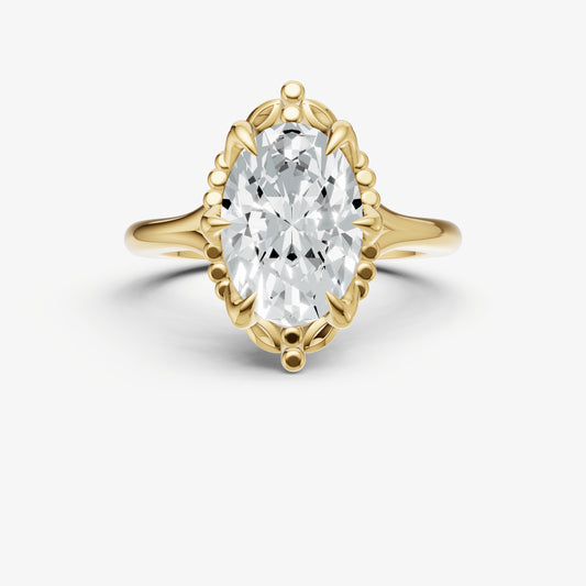 Oval Filigree Halo Engagement Ring