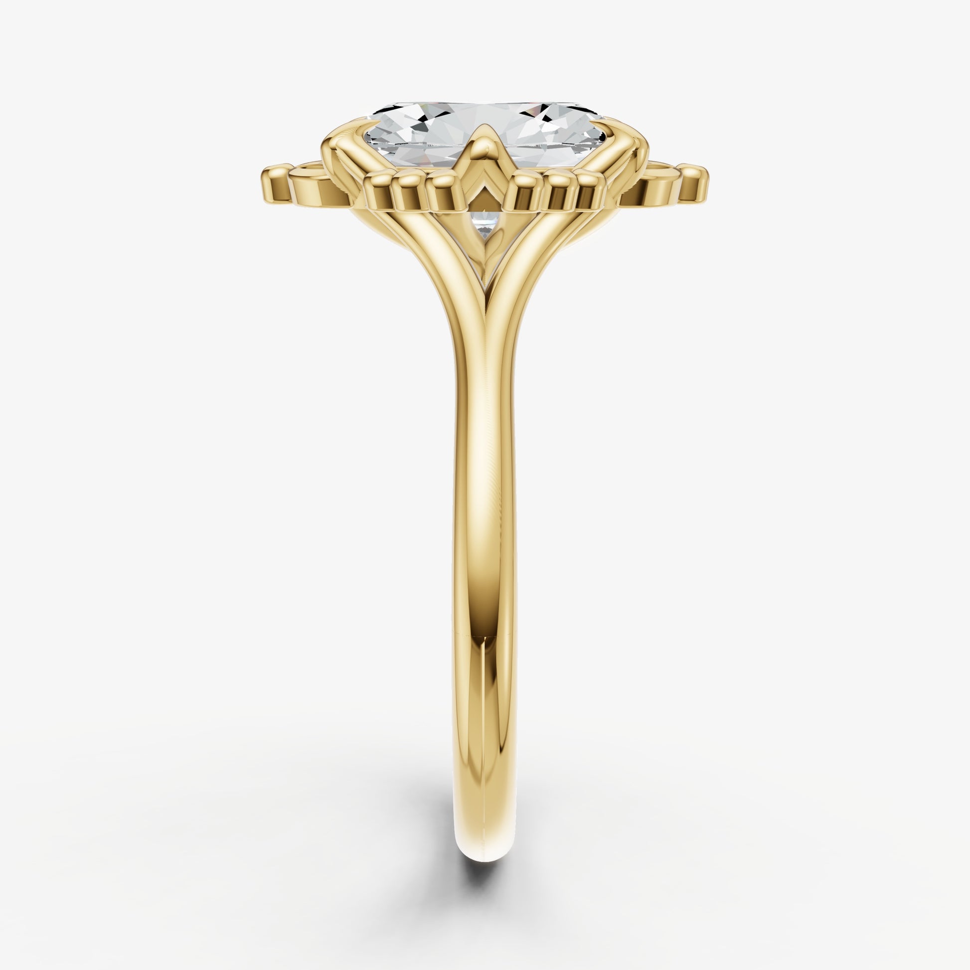 Oval Filigree Halo Engagement Ring