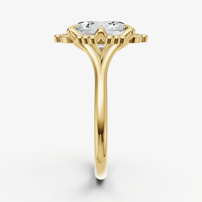 Oval Filigree Halo Engagement Ring
