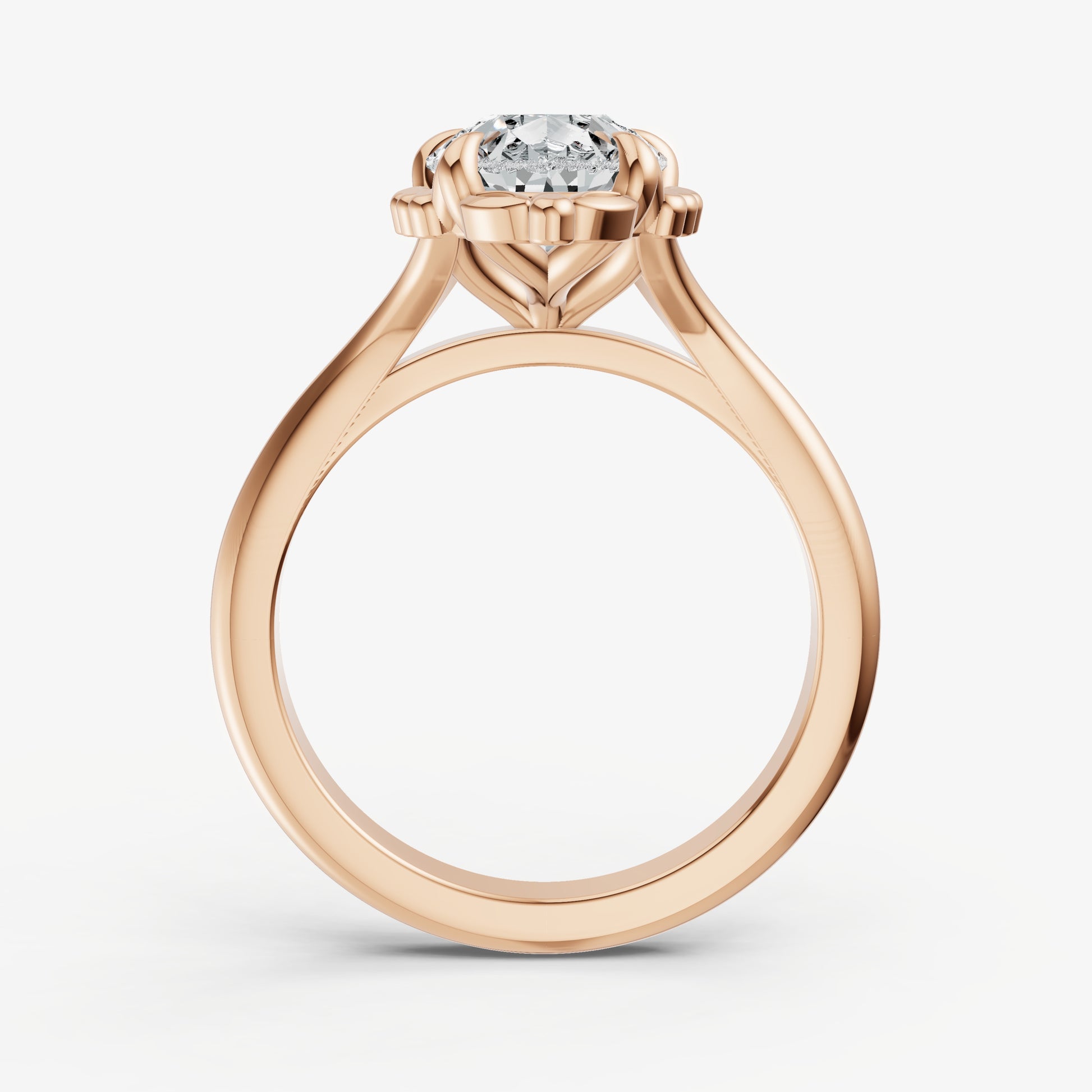 Pear Filigree Halo Engagement Ring