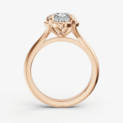 Pear Filigree Halo Engagement Ring