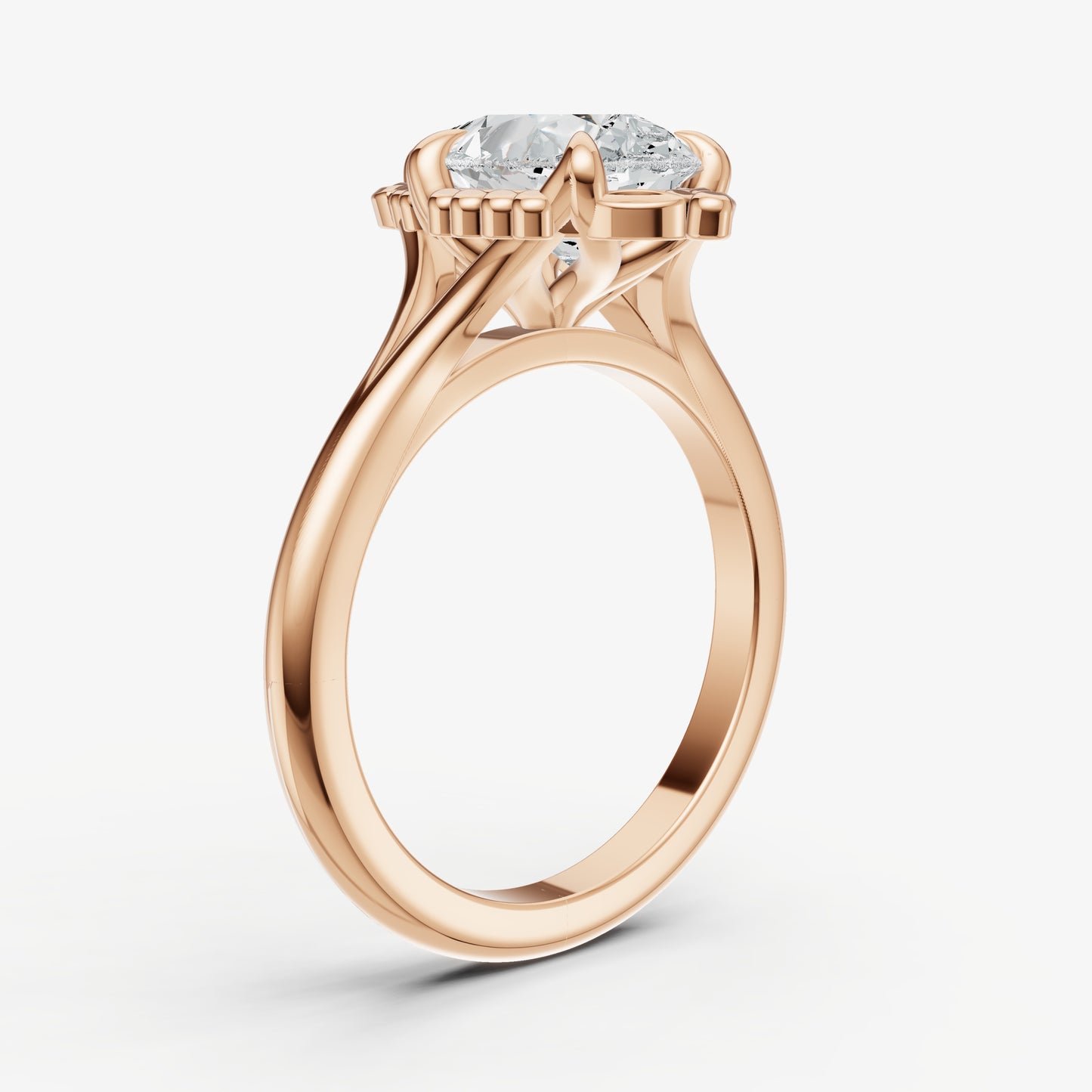 Pear Filigree Halo Engagement Ring