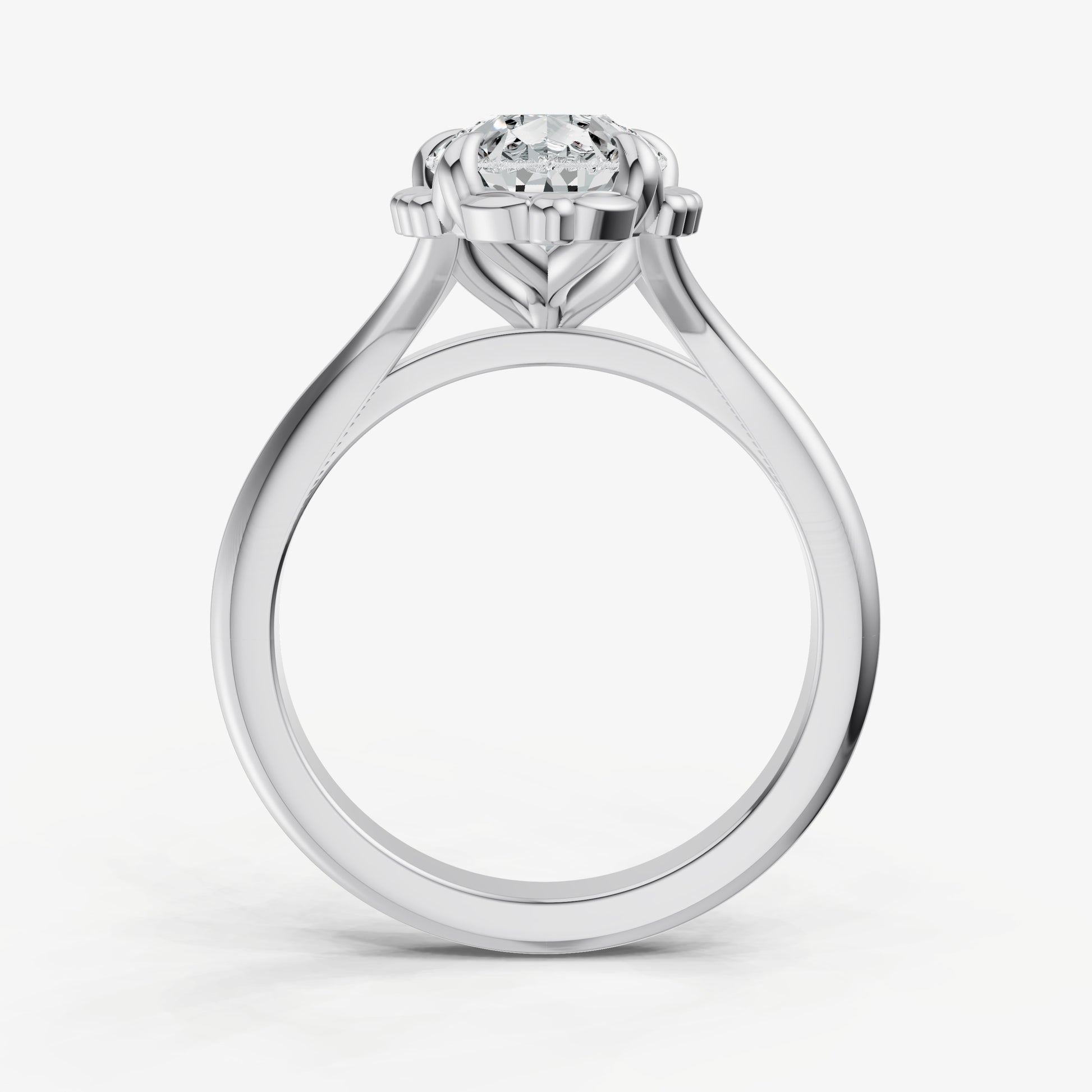 Pear Filigree Halo Engagement Ring