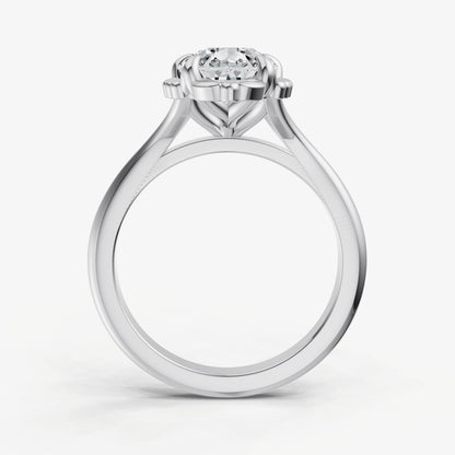 Pear Filigree Halo Engagement Ring