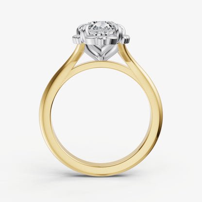 Pear Filigree Halo Engagement Ring