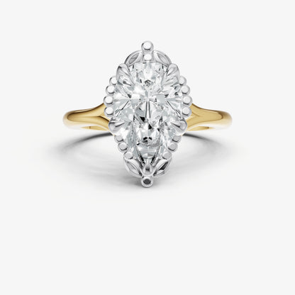 Pear Filigree Halo Engagement Ring