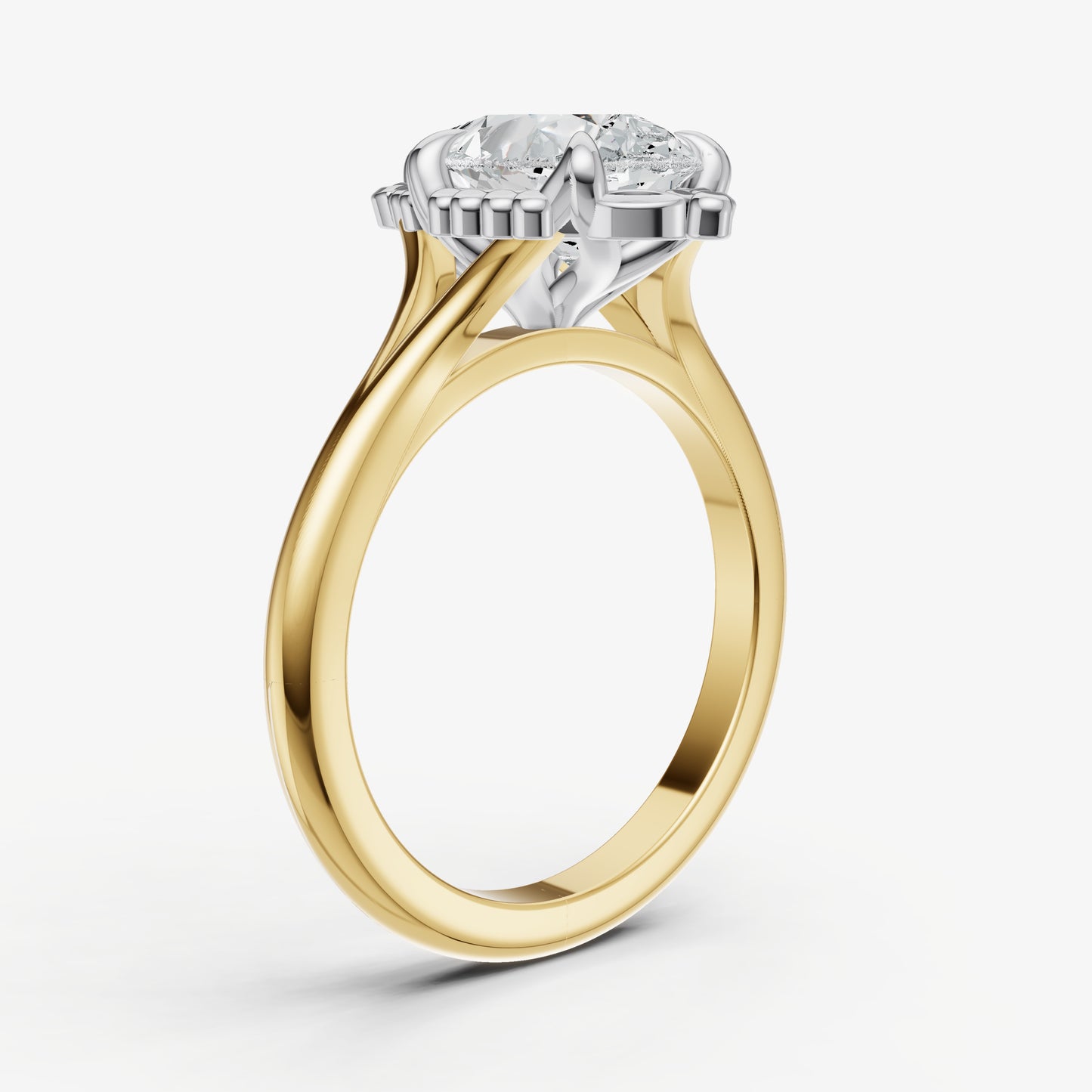 Pear Filigree Halo Engagement Ring