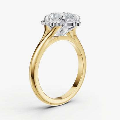 Pear Filigree Halo Engagement Ring