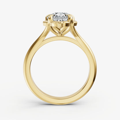 Pear Filigree Halo Engagement Ring