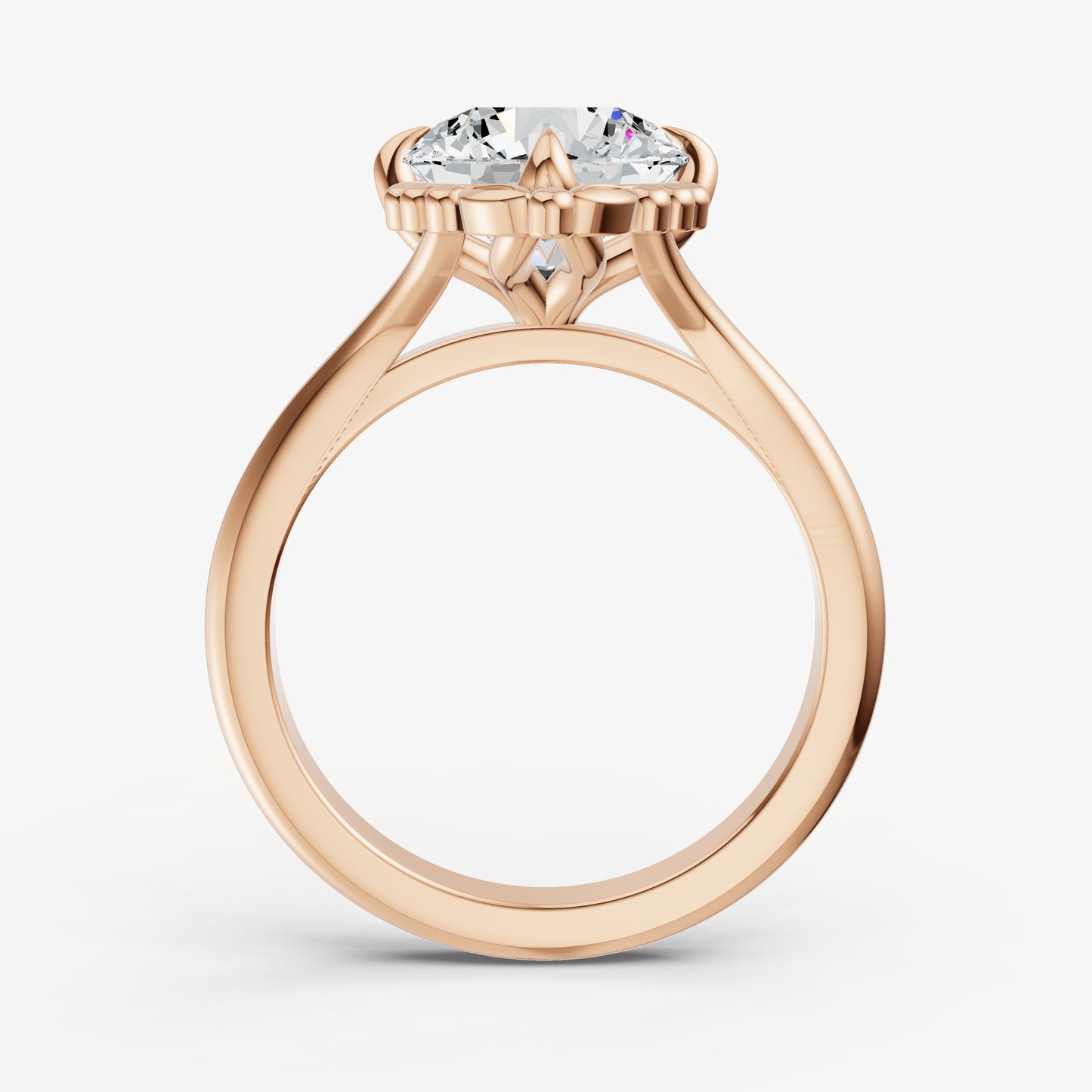 Round Filigree Halo Engagement Ring