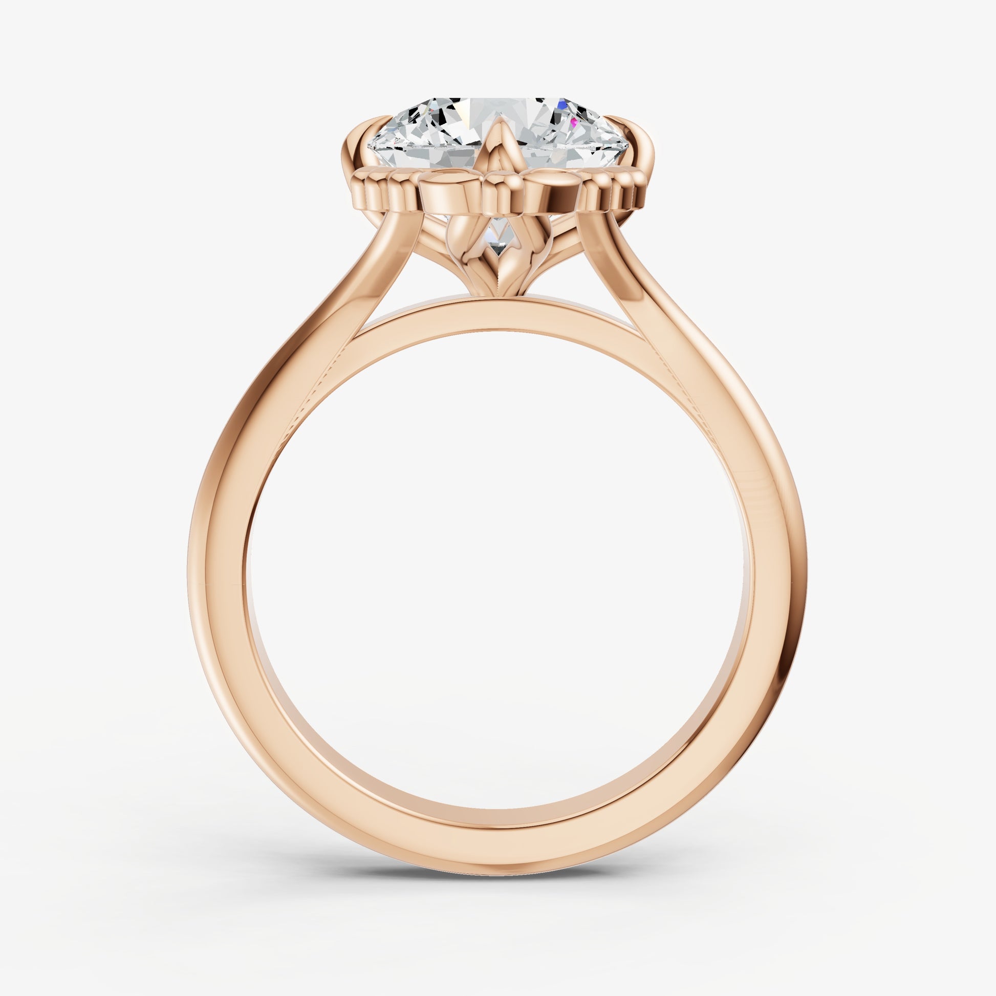Round Filigree Halo Engagement Ring