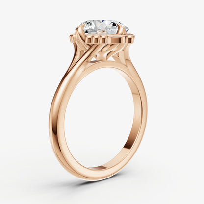 Round Filigree Halo Engagement Ring