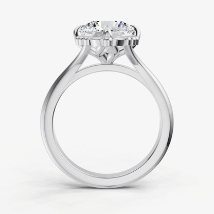 Round Filigree Halo Engagement Ring