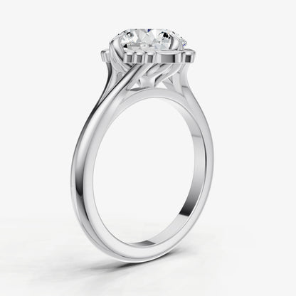 Round Filigree Halo Engagement Ring
