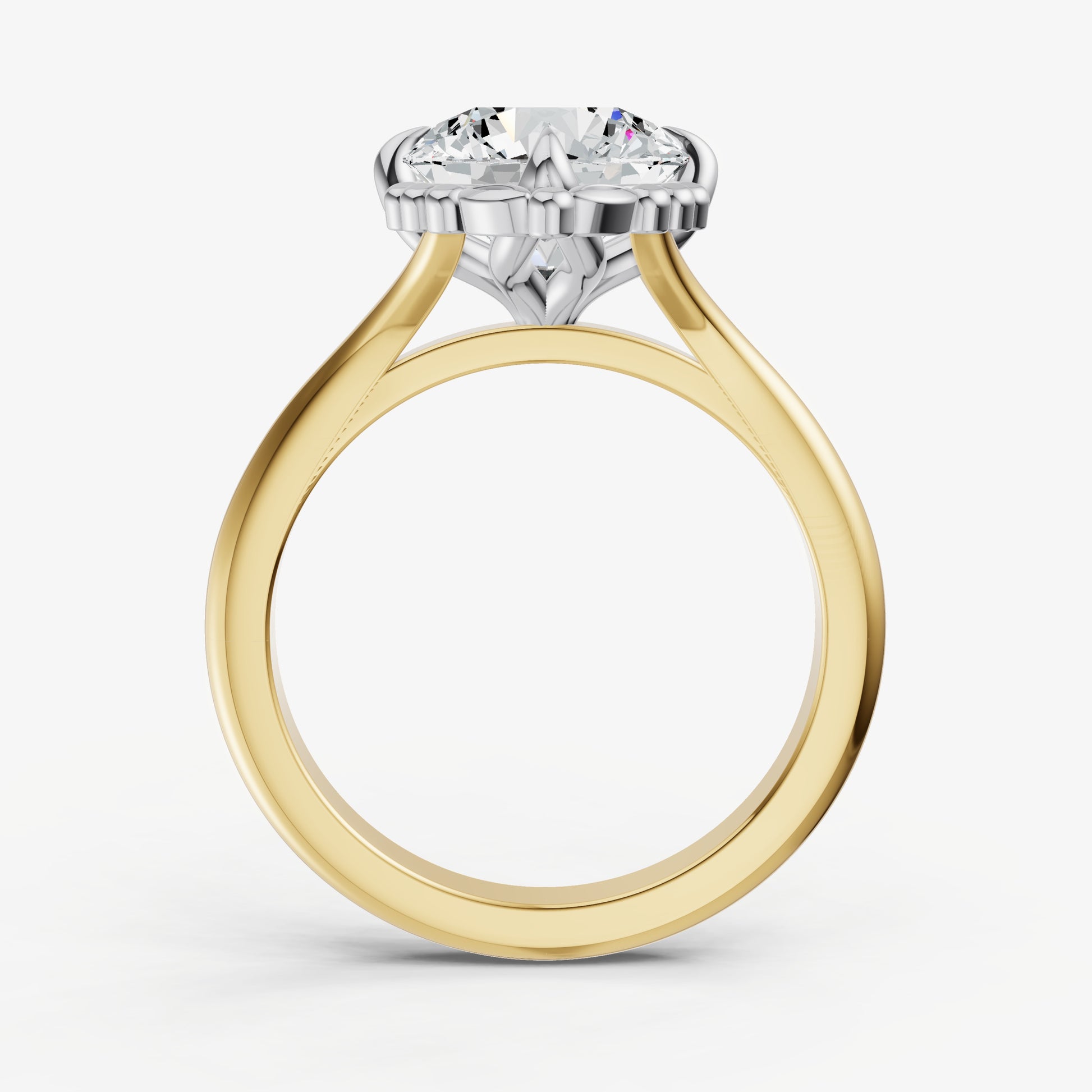 Round Filigree Halo Engagement Ring