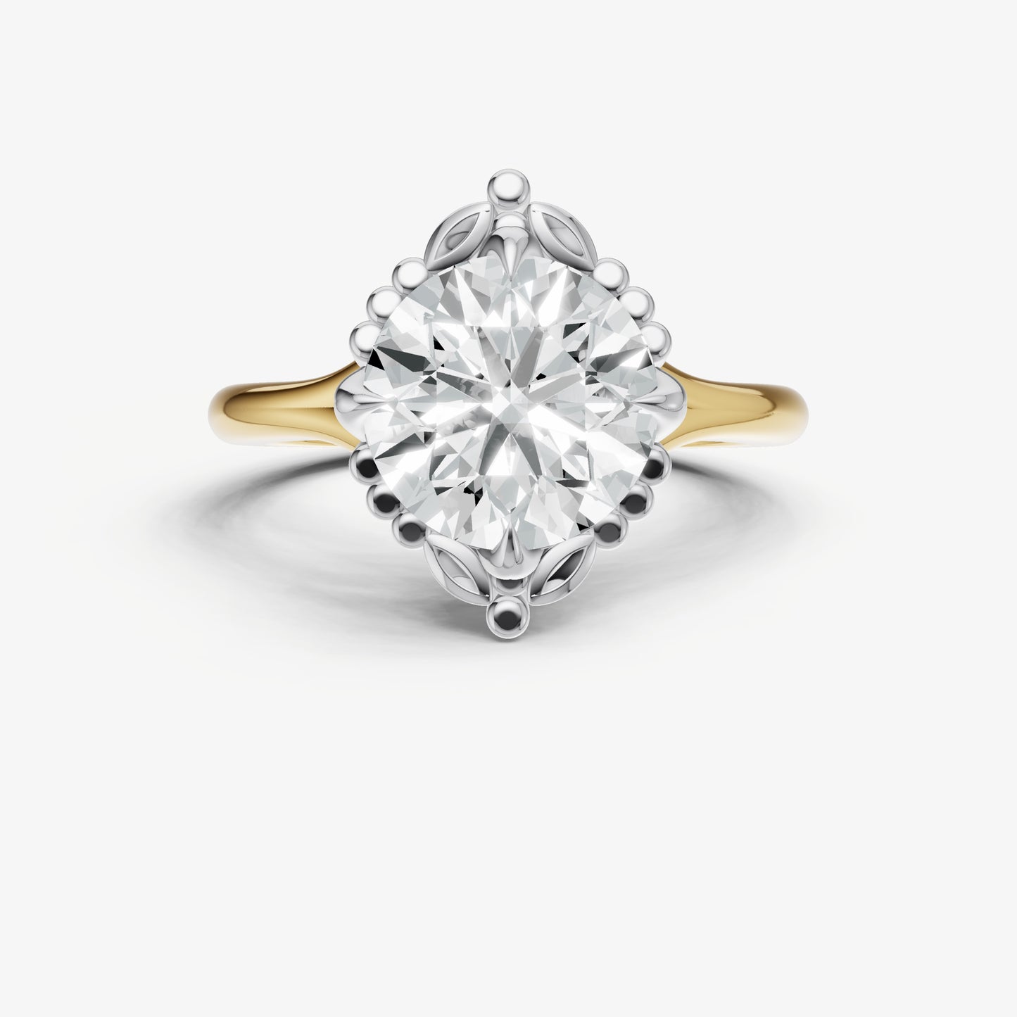 Round Filigree Halo Engagement Ring