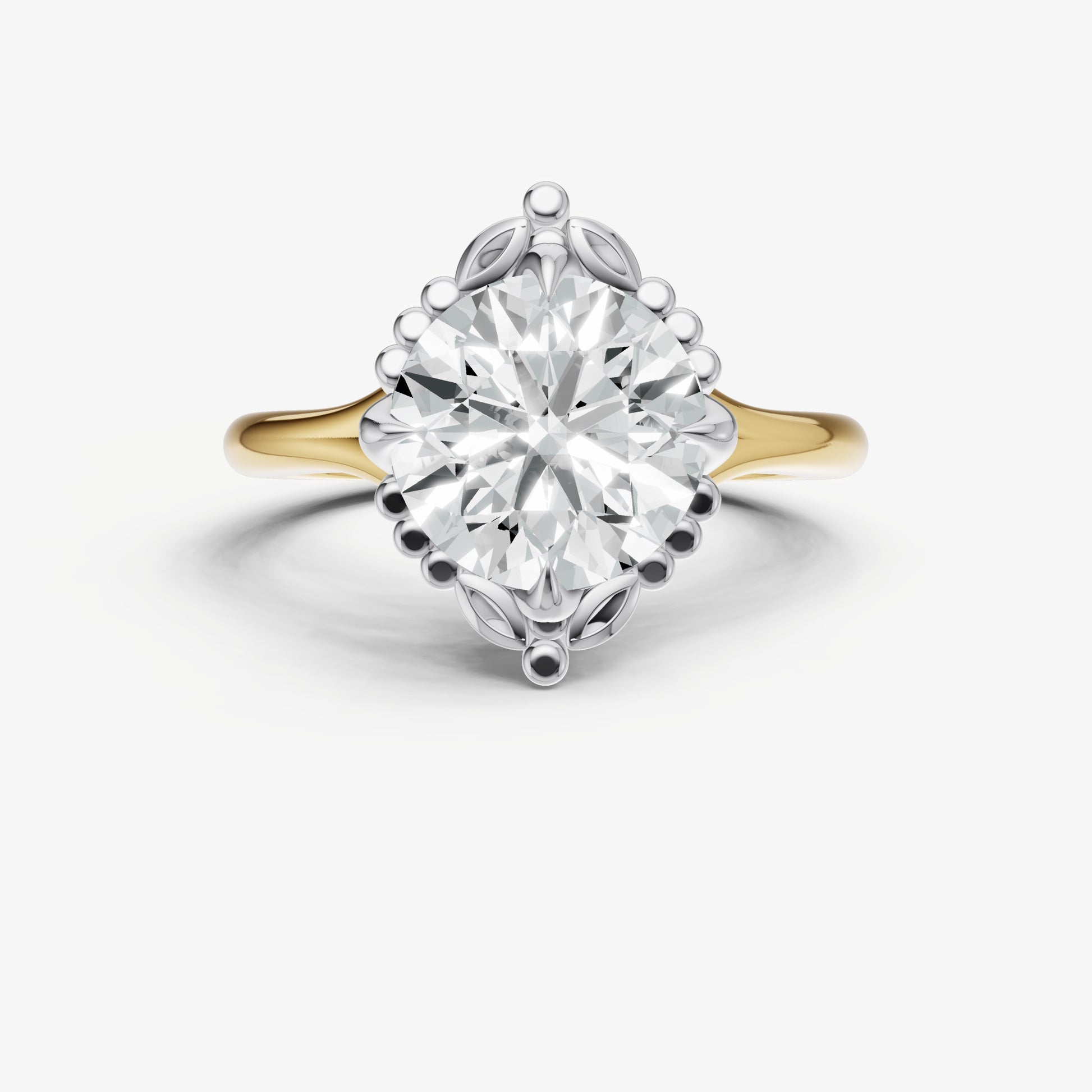 Round Filigree Halo Engagement Ring