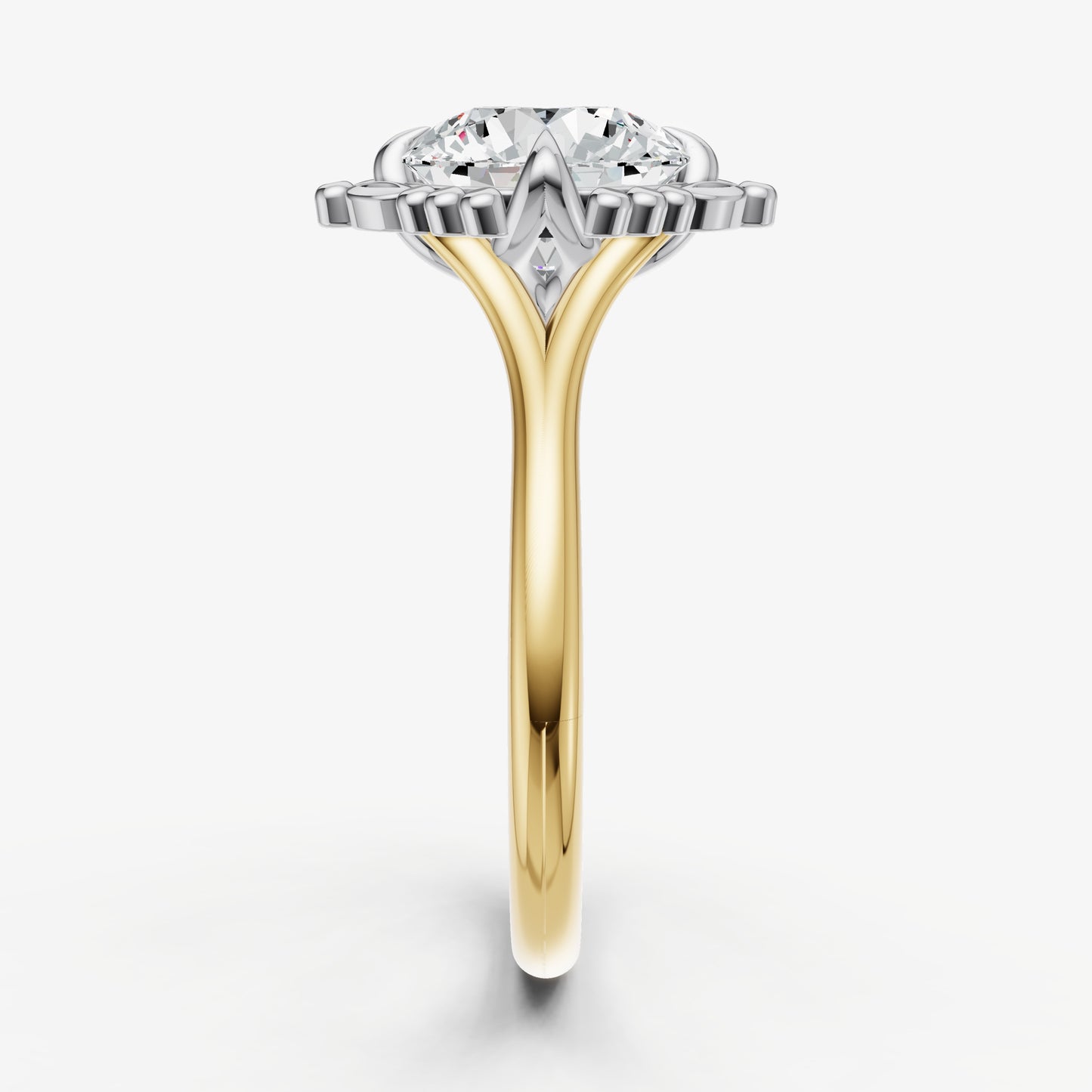 Round Filigree Halo Engagement Ring