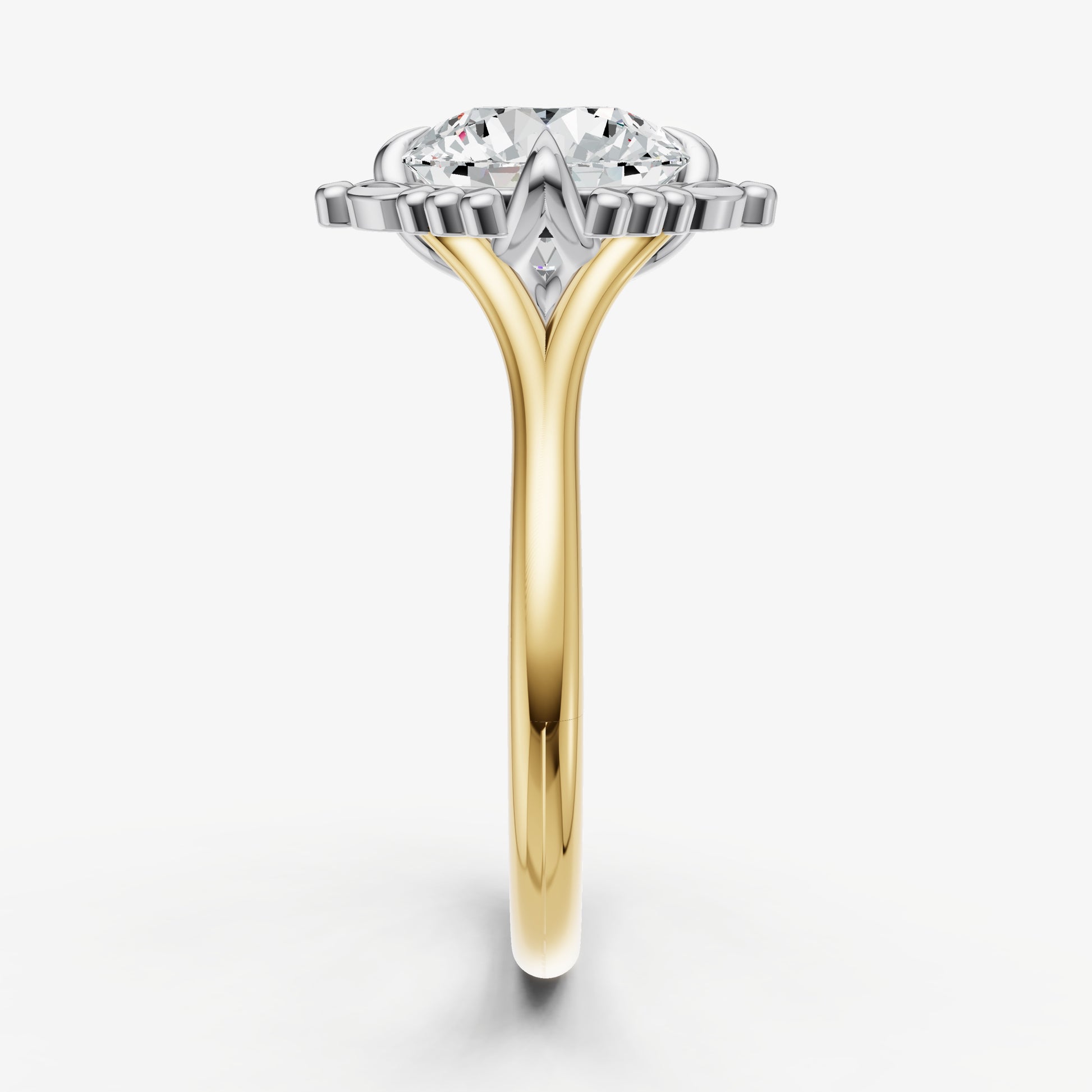 Round Filigree Halo Engagement Ring