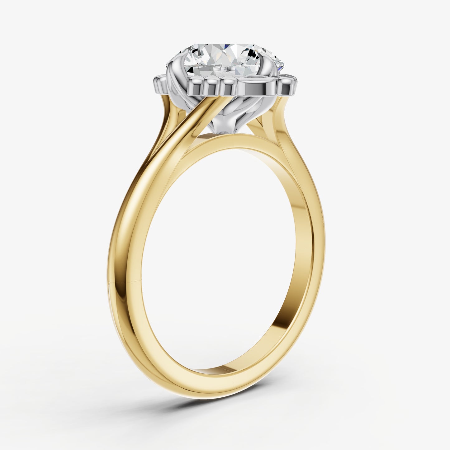 Round Filigree Halo Engagement Ring