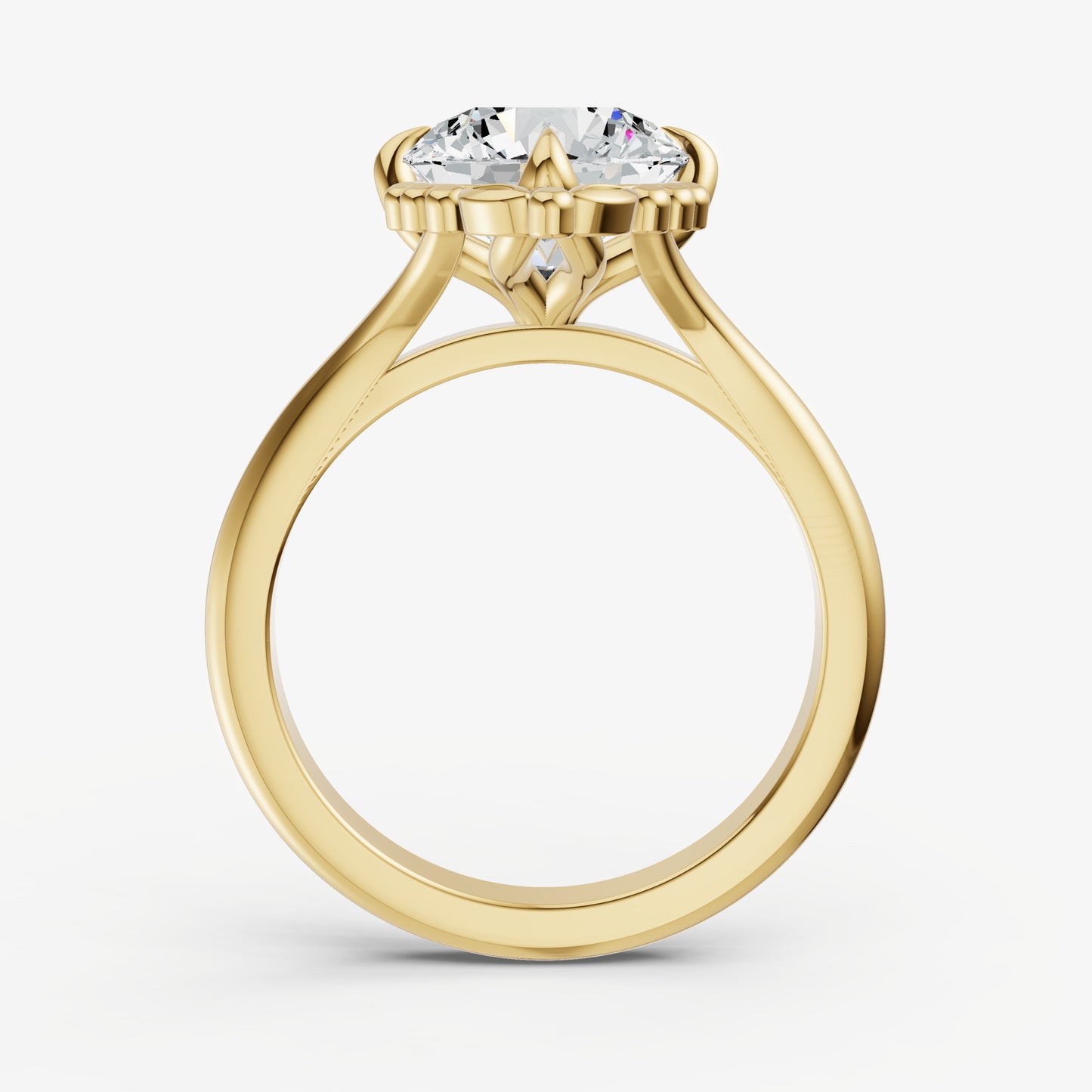 Round Filigree Halo Engagement Ring