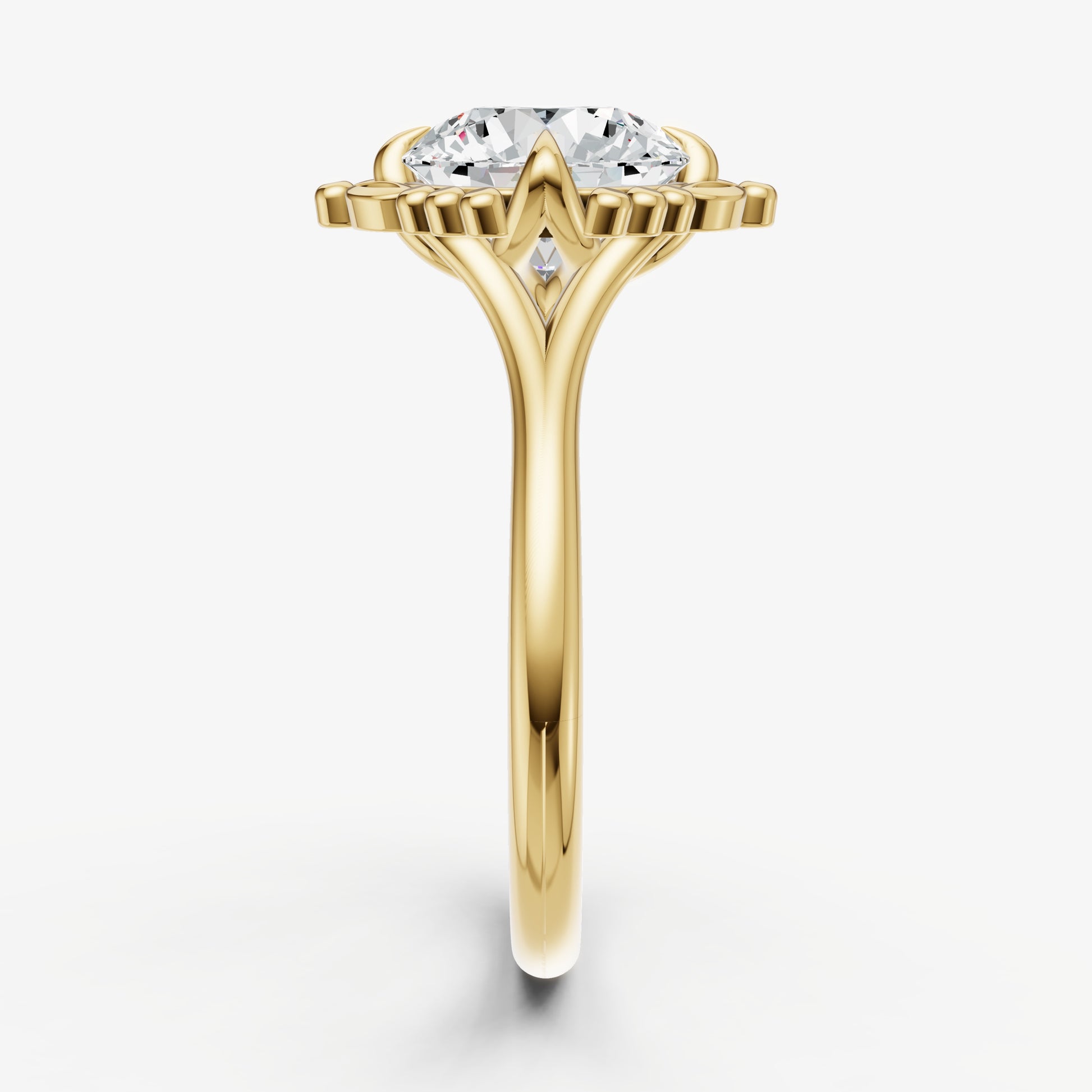 Round Filigree Halo Engagement Ring