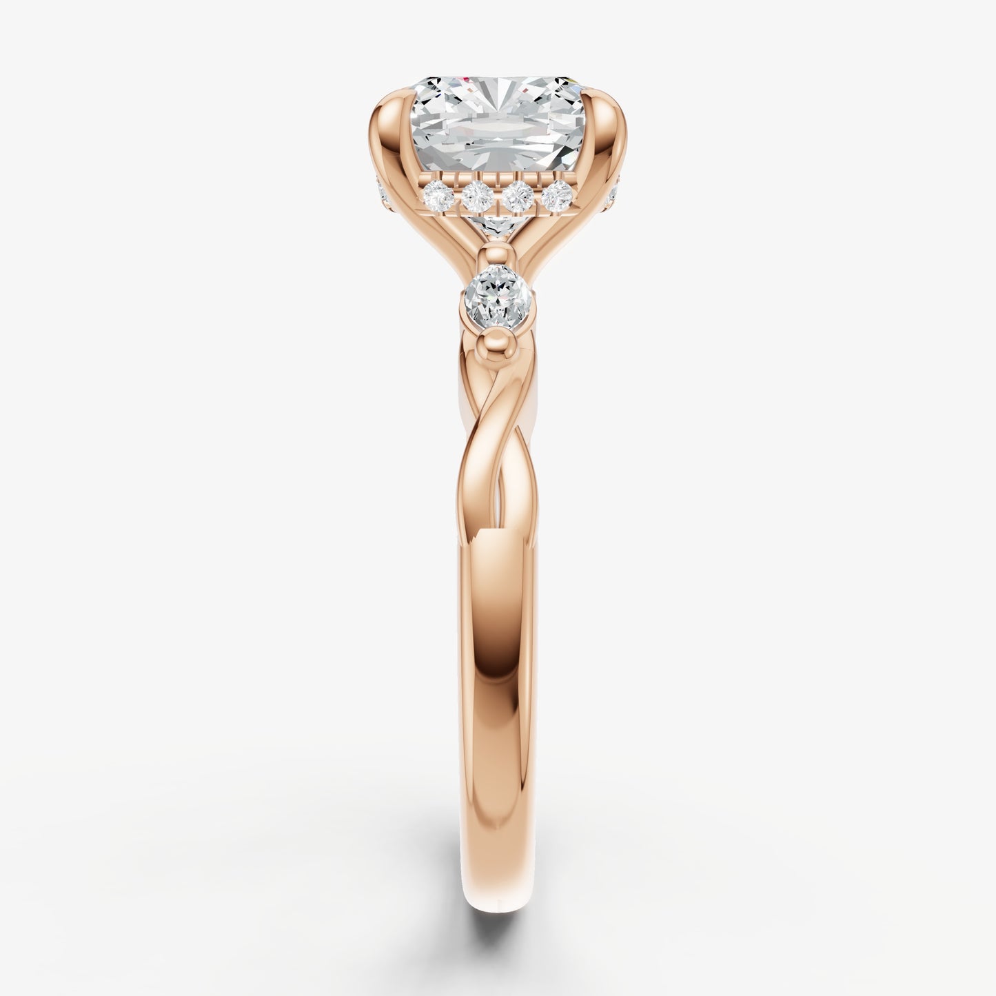 Cushion Engagement Ring with Marquise Accent Diamonds