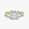 Cushion Engagement Ring with Marquise Accent Diamonds