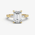 Emerald Engagement Ring with Marquise Accent Diamonds