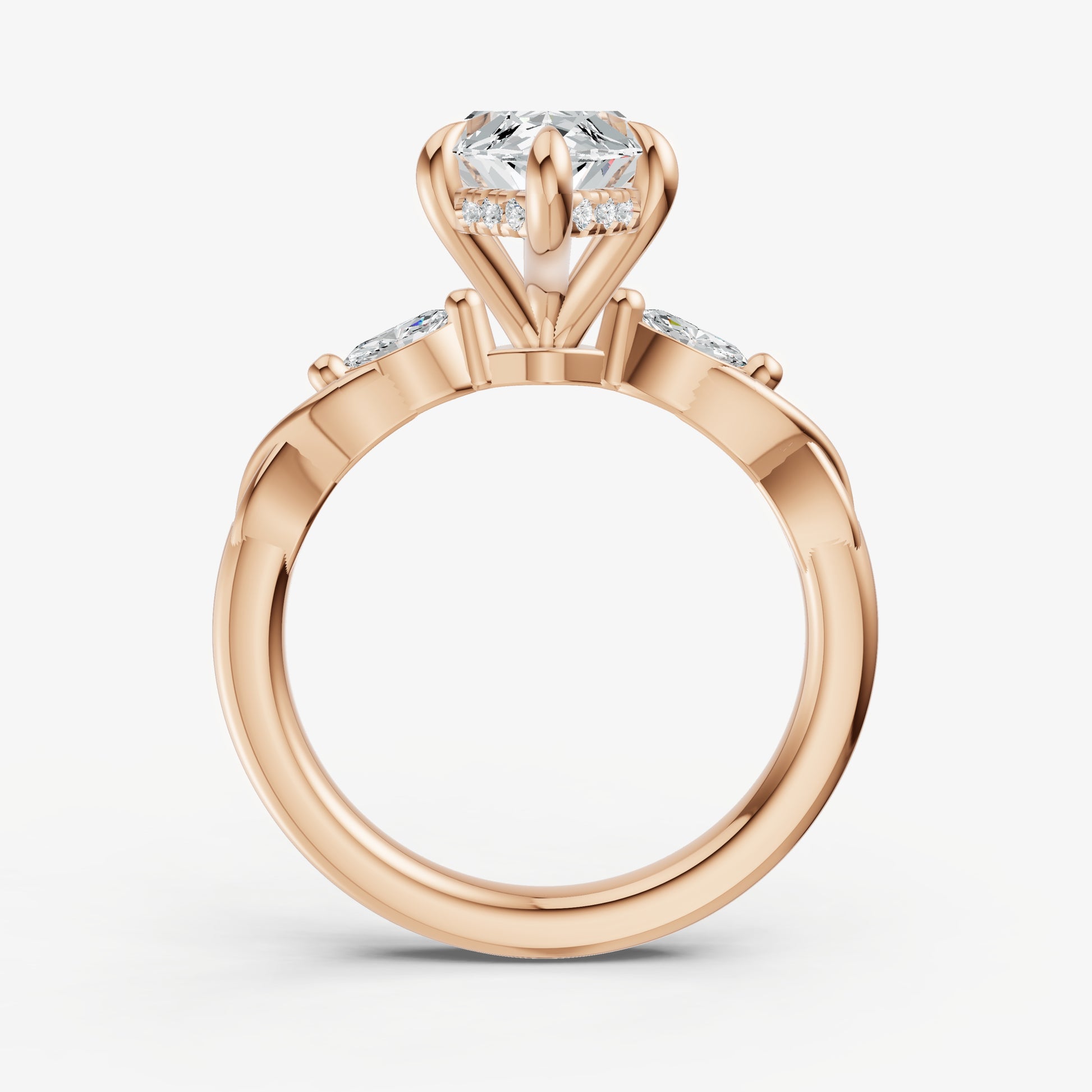 Marquise Engagement Ring with Marquise Accent Diamonds