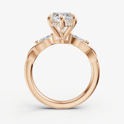 Marquise Engagement Ring with Marquise Accent Diamonds