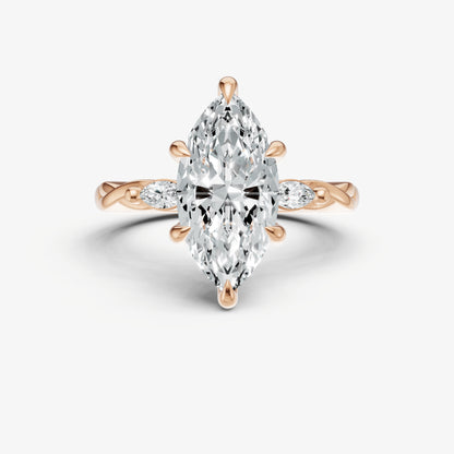 Marquise Engagement Ring with Marquise Accent Diamonds