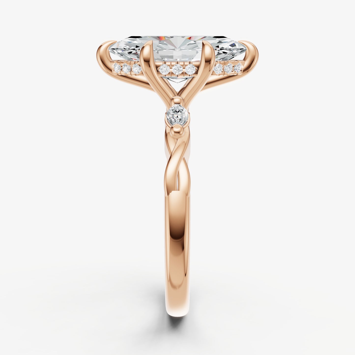 Marquise Engagement Ring with Marquise Accent Diamonds