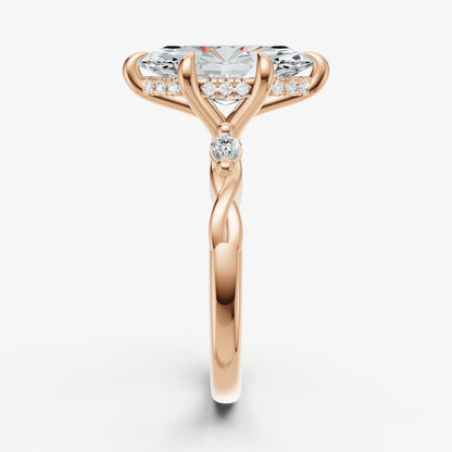 Marquise Engagement Ring with Marquise Accent Diamonds