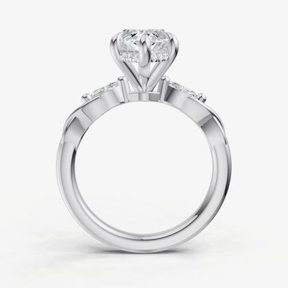 Marquise Engagement Ring with Marquise Accent Diamonds
