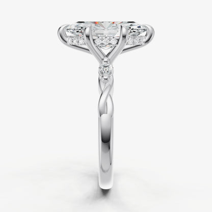 Marquise Engagement Ring with Marquise Accent Diamonds