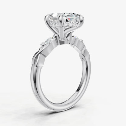 Marquise Engagement Ring with Marquise Accent Diamonds