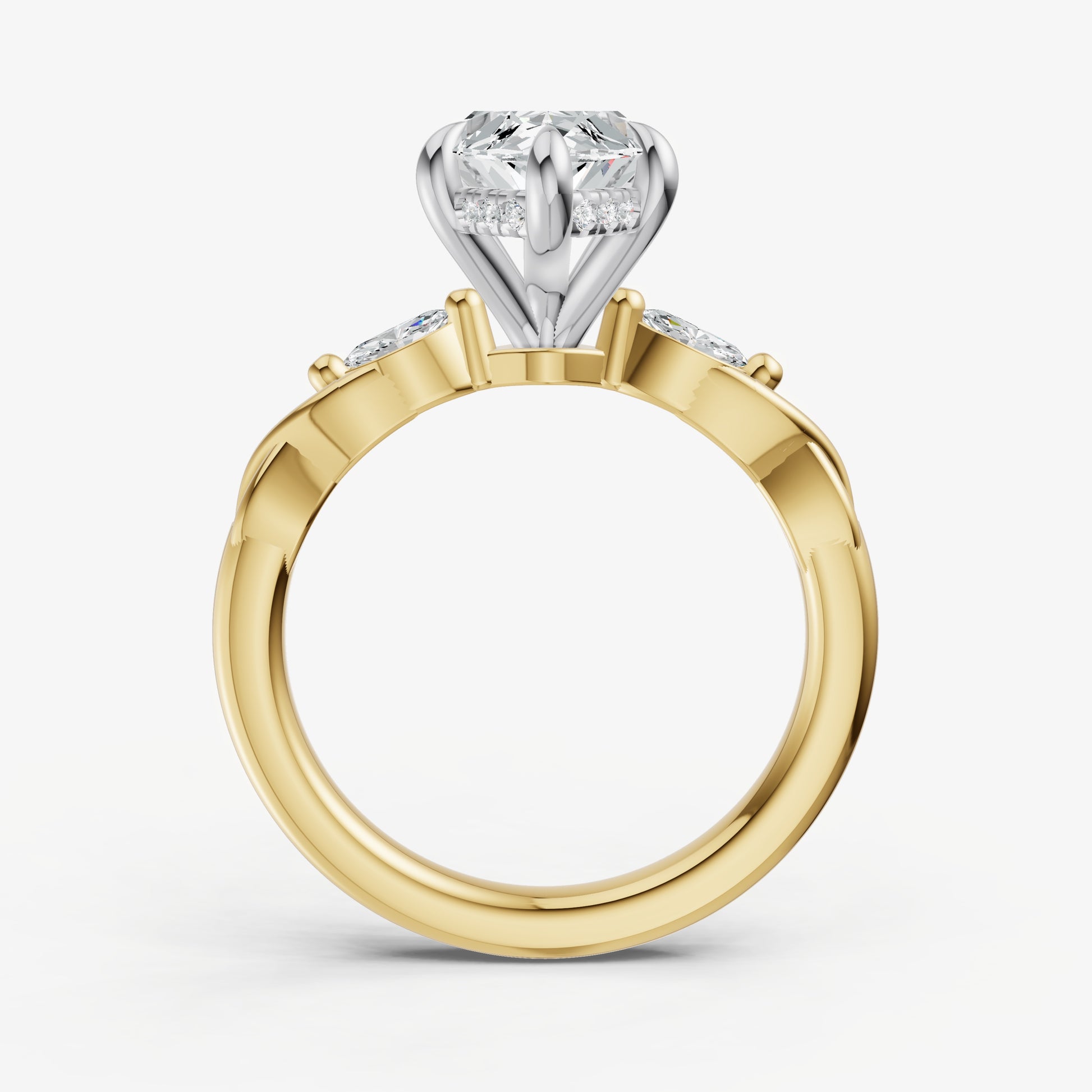 Marquise Engagement Ring with Marquise Accent Diamonds