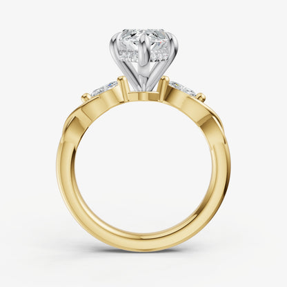 Marquise Engagement Ring with Marquise Accent Diamonds