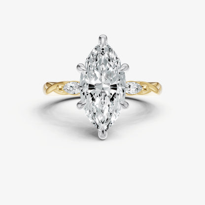 Marquise Engagement Ring with Marquise Accent Diamonds