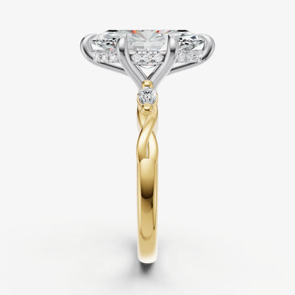 Marquise Engagement Ring with Marquise Accent Diamonds